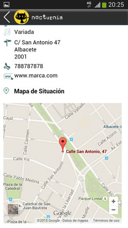 Aplicacin para mviles Android detalle de Empresa