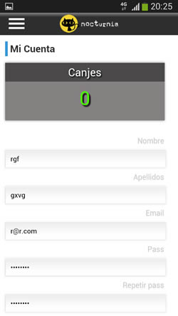 Aplicación para móviles Android zona de contacto y canjes